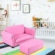 preview thumbnail 5 of 9, Kids Double Sofa with Ottoman-Pink - 32.5" x 16.5" x 16" (L x W x D)