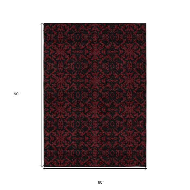 HomeRoots Medallion Transitional Rectangle Outdoor Rug