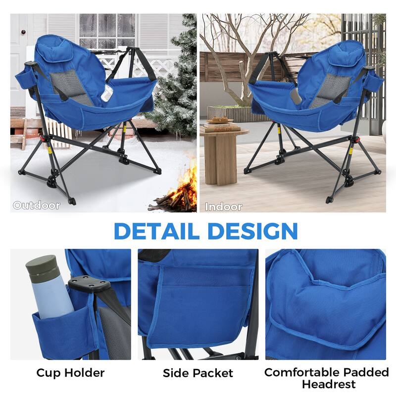 Hammock Camping Chair, Foldable Portable Rocking Chairs for Adults