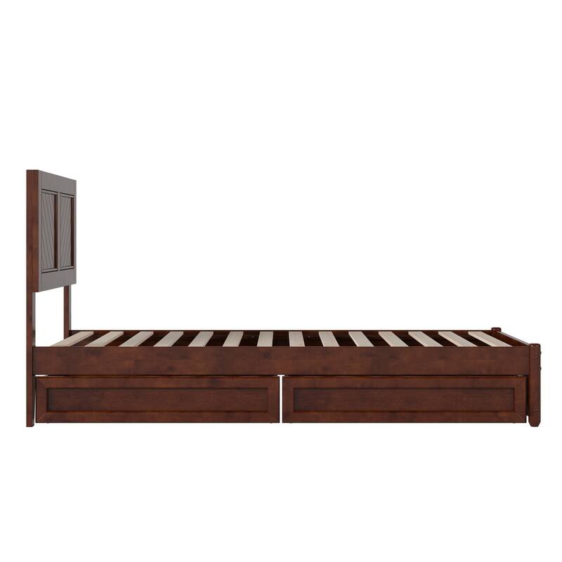 Clayton Platform Bed with Panel Footboard and Storage Drawers