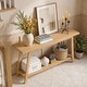 preview thumbnail 7 of 13, 59" Solid Oak Wood Entryway Console Table Sofa Table with 2-Tier Storage - 59"L x 13.8"W x 30"H