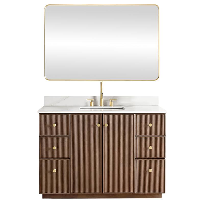 Oza Bath Vanity with Quartz Stone Top and Mirror