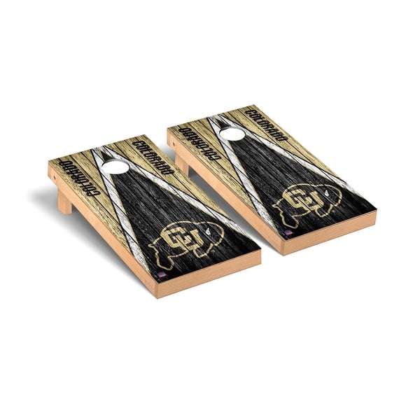 slide 2 of 5, Colorado Buffaloes Triangle Cornhole Board Set Include Carrying Case