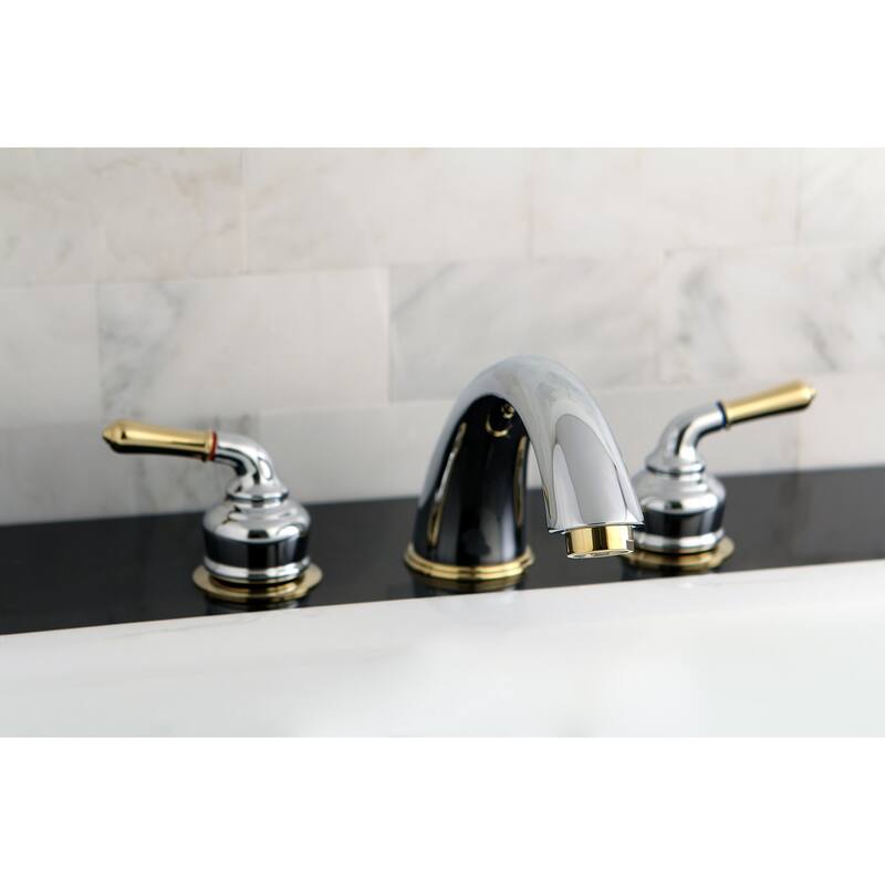 Magellan 3-Hole Deck Mount Roman Tub Faucet in Brushed Nickel/Polished Brass