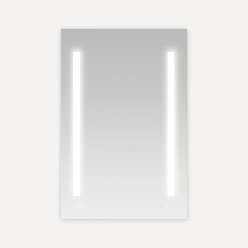 AQUADOM Signature Royale 24W LED Medicine Cabinet Defogger, 3X LED Vertically Adjustable Magnifying Mirror, Electrical Outlets - Grey - 24"x36"x5"Left/Hinge - Brushed