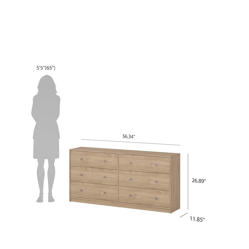 Porch & Den Zoe 3-Piece Bedroom Set - 6 Drawer Double Dresser And Chest Set Of 2