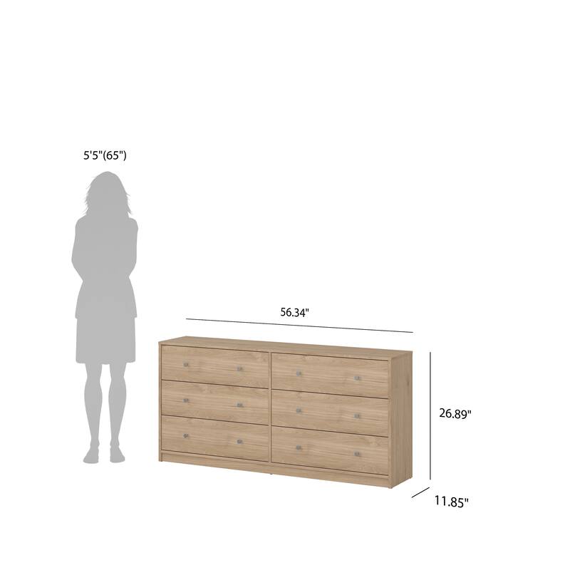 Porch & Den Zoe 3-Piece Bedroom Set - 6 Drawer Double Dresser And Nightstand Set Of 2