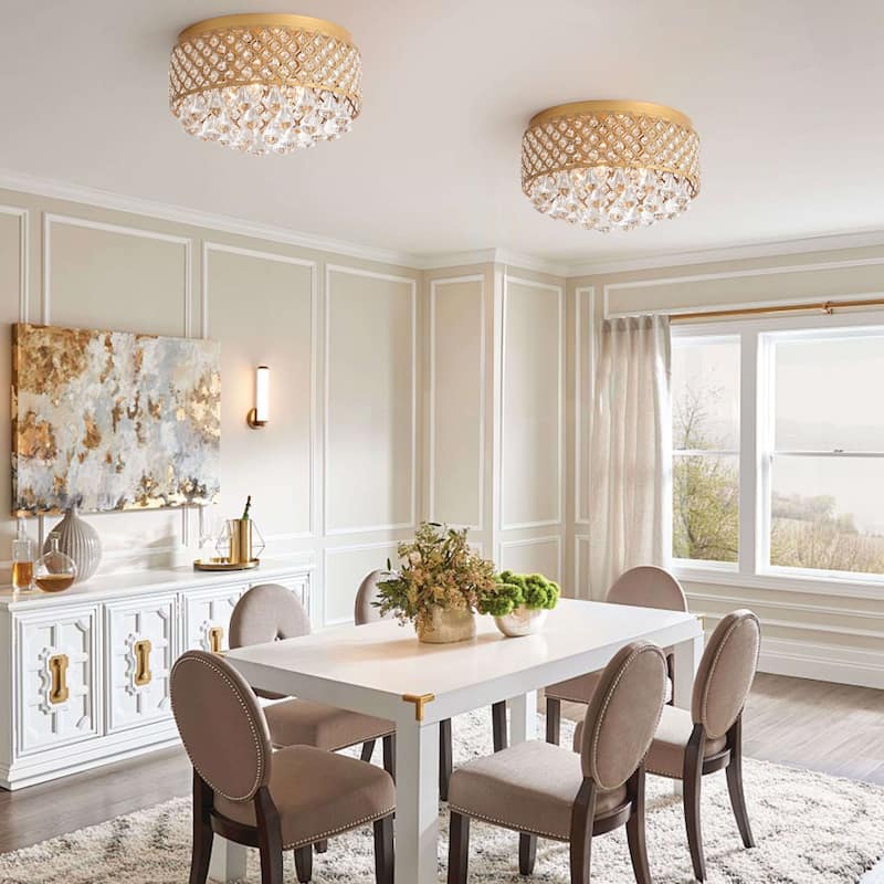 Silver Orchid Taylor 4-light Crystal Flush Mount Chandelier