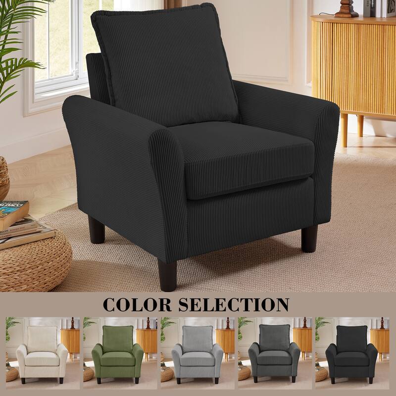 4 Pieces Corduroy Living Room Sets with Sofa, Ottoman and Loveseat