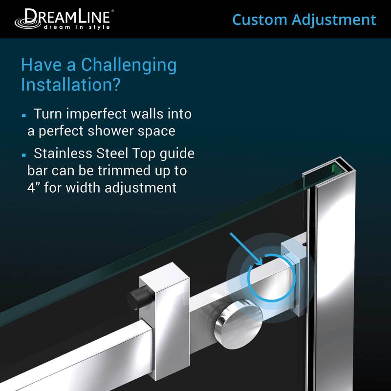 DreamLine Enigma Air 56-60 in. W x 62 in. H Frameless Sliding Tub Door - 56" - 60" W