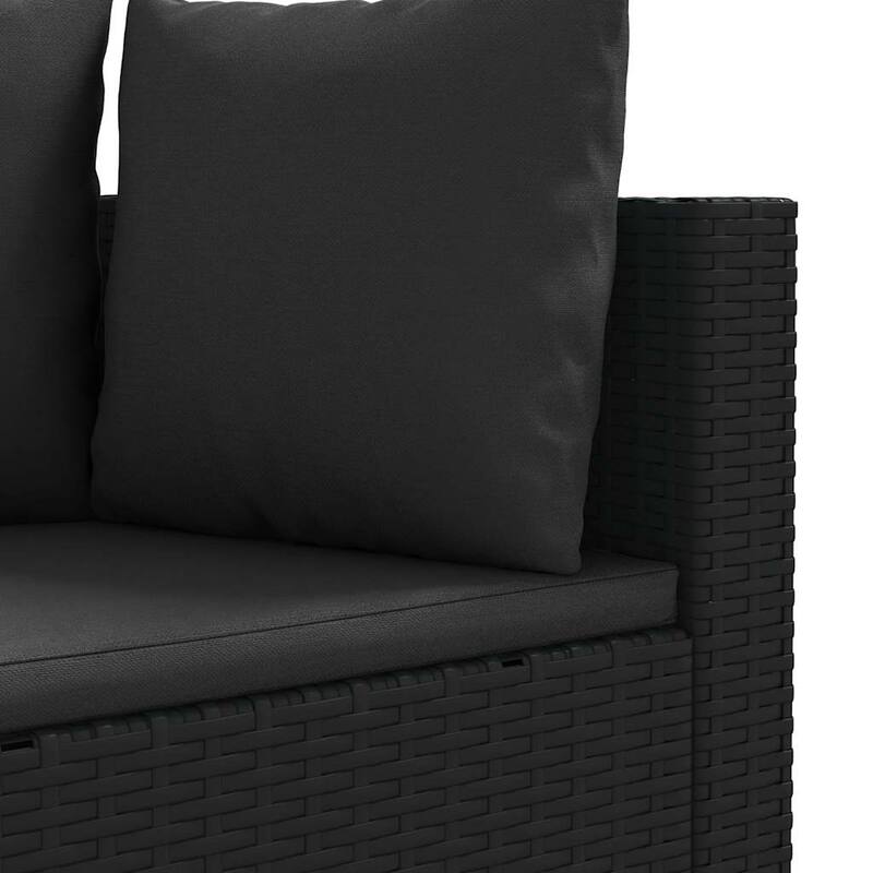vidaXL Patio Sofa Set Set of 6 Black - 8.2 x 12.1 x 4.6