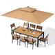 Option Set of 11 - Brown Table with Tan Umbrella