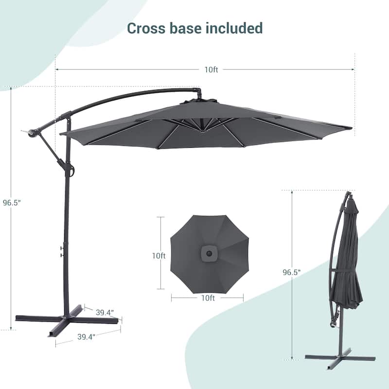 BONOSUKI 10ft Patio Umbrella,Hanging Market Umbrellas w/Tilt Adjustment