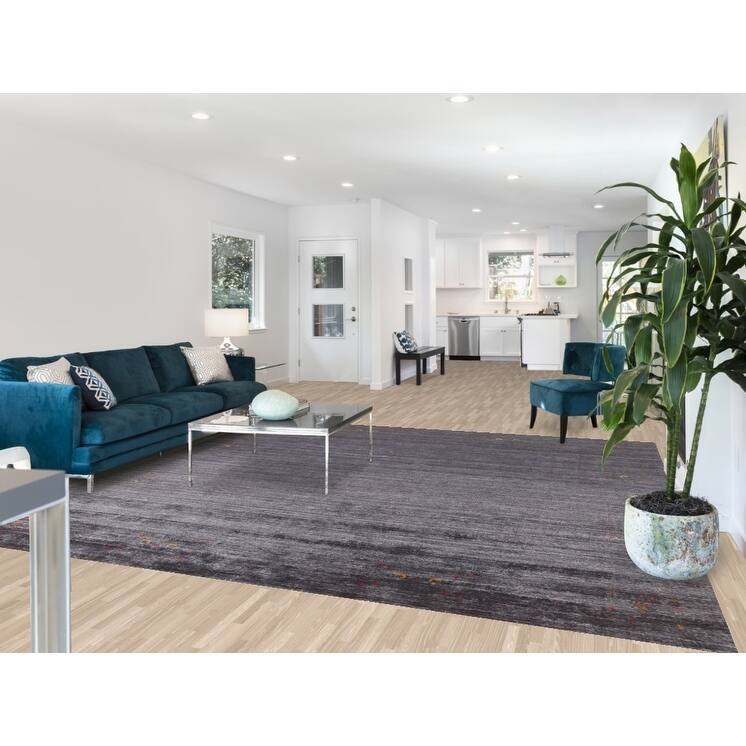 Tribal Gabbeh Oriental Square Rug Hand-Knotted Wool Carpet - 9'8" x 9'9"