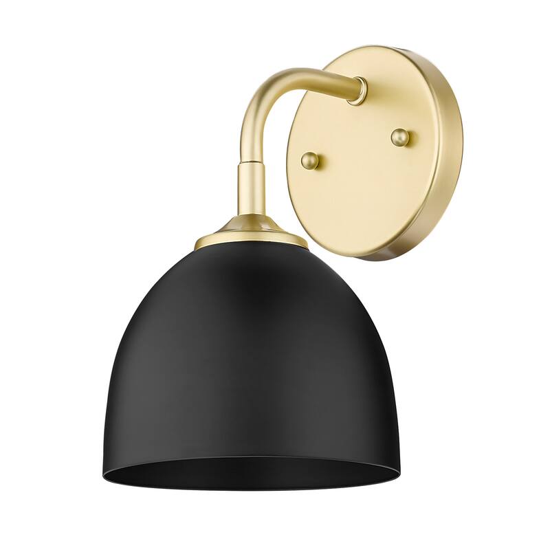 Golden Lighting Zoey 10" Tall Bathroom Sconce with Black Shade