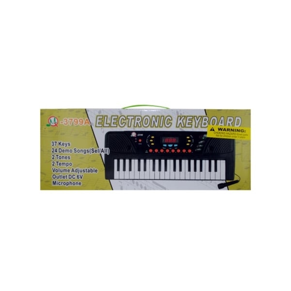 Black and White Children's Electronic Keyboard with Microphone - N/A