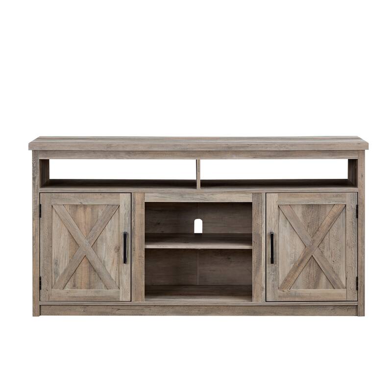 CUSchoice Farmhouse TV Stand Modern Media Console for TVs Up to 65" - 15.75*57.87*30.31inch (W*L*H)