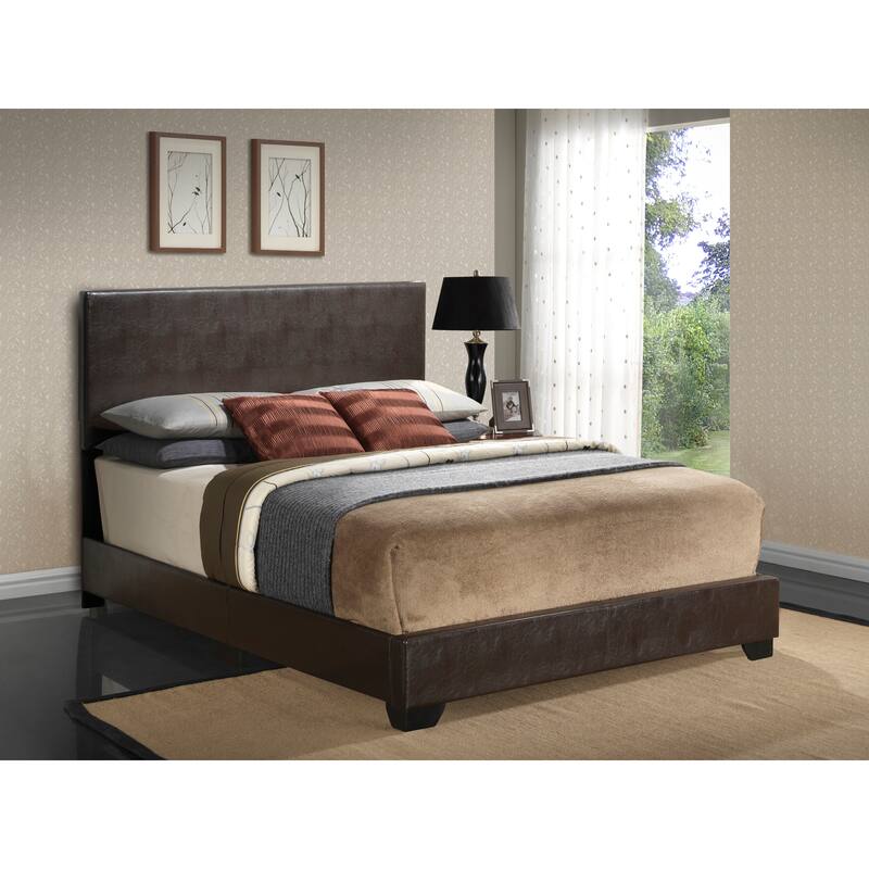 Queen Size PU Elegant Platform Bed with Foam Support
