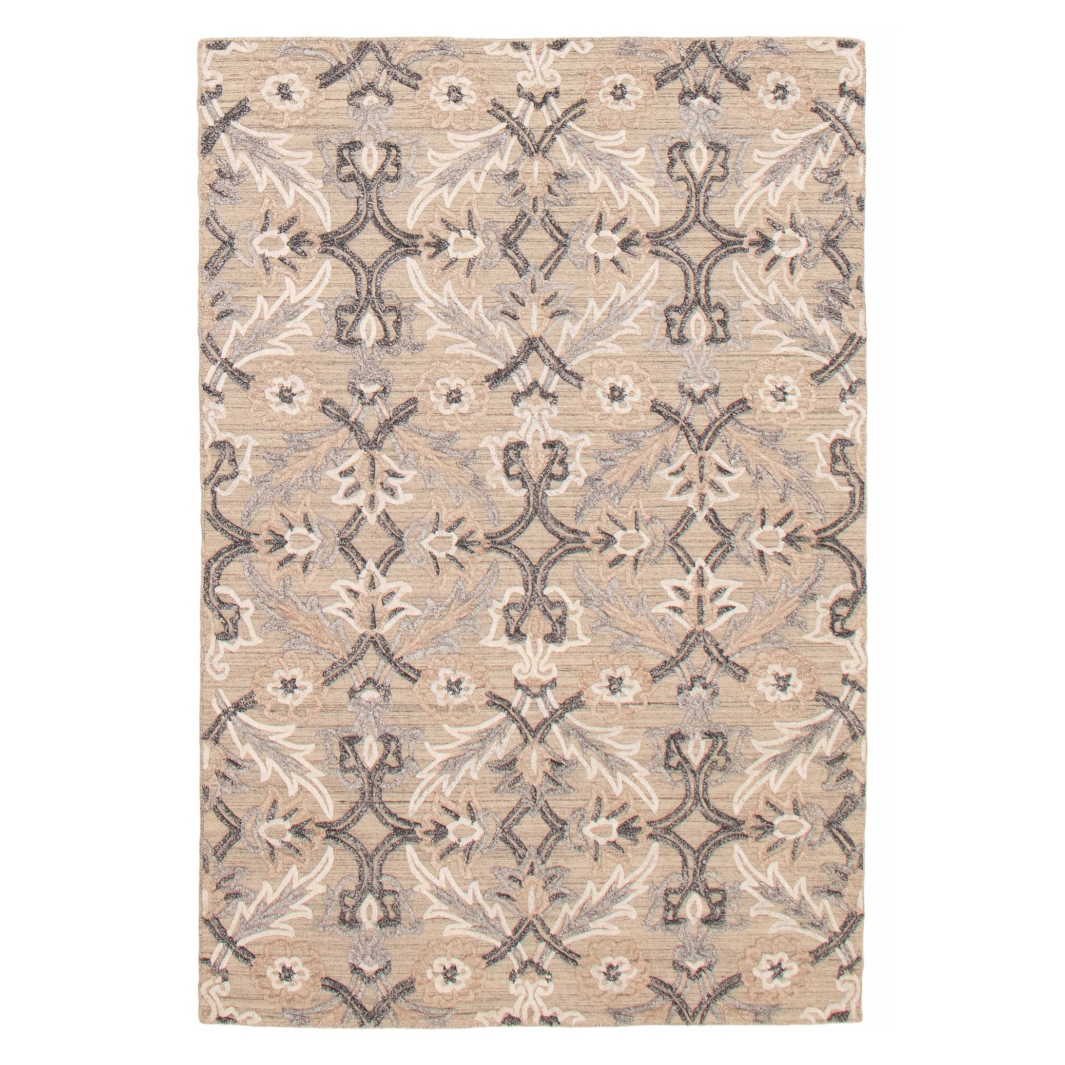 ECARPETGALLERY Hand-knotted Tangier Light Khaki Wool Rug - 5'3 x 8'1