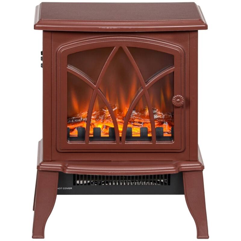 Flame Effect Electric Fireplace Heater Auto Shut-Off Overheat - 14.25" W x 9.5" D x 18" H