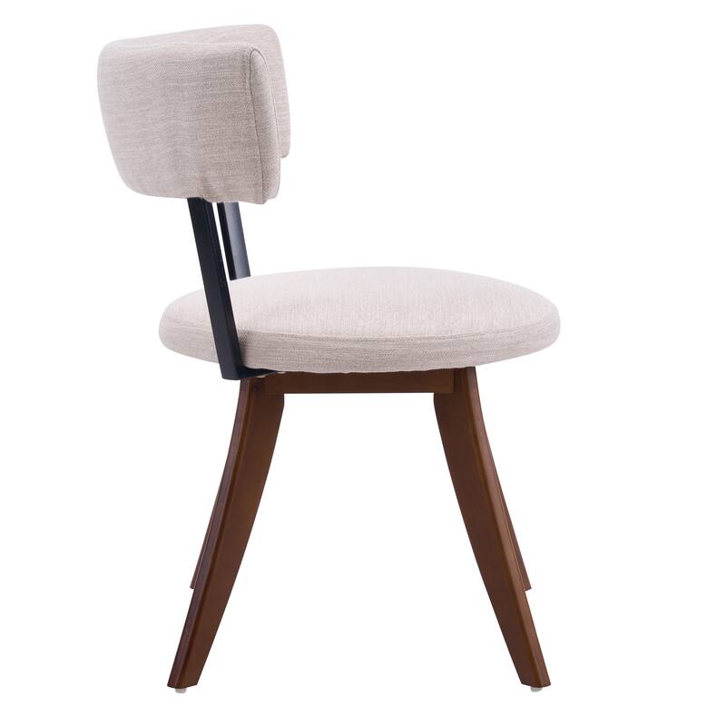 Christopher Knight Home - Modern Upholstered Rubber Wood Dining Chairs with Curved Back
