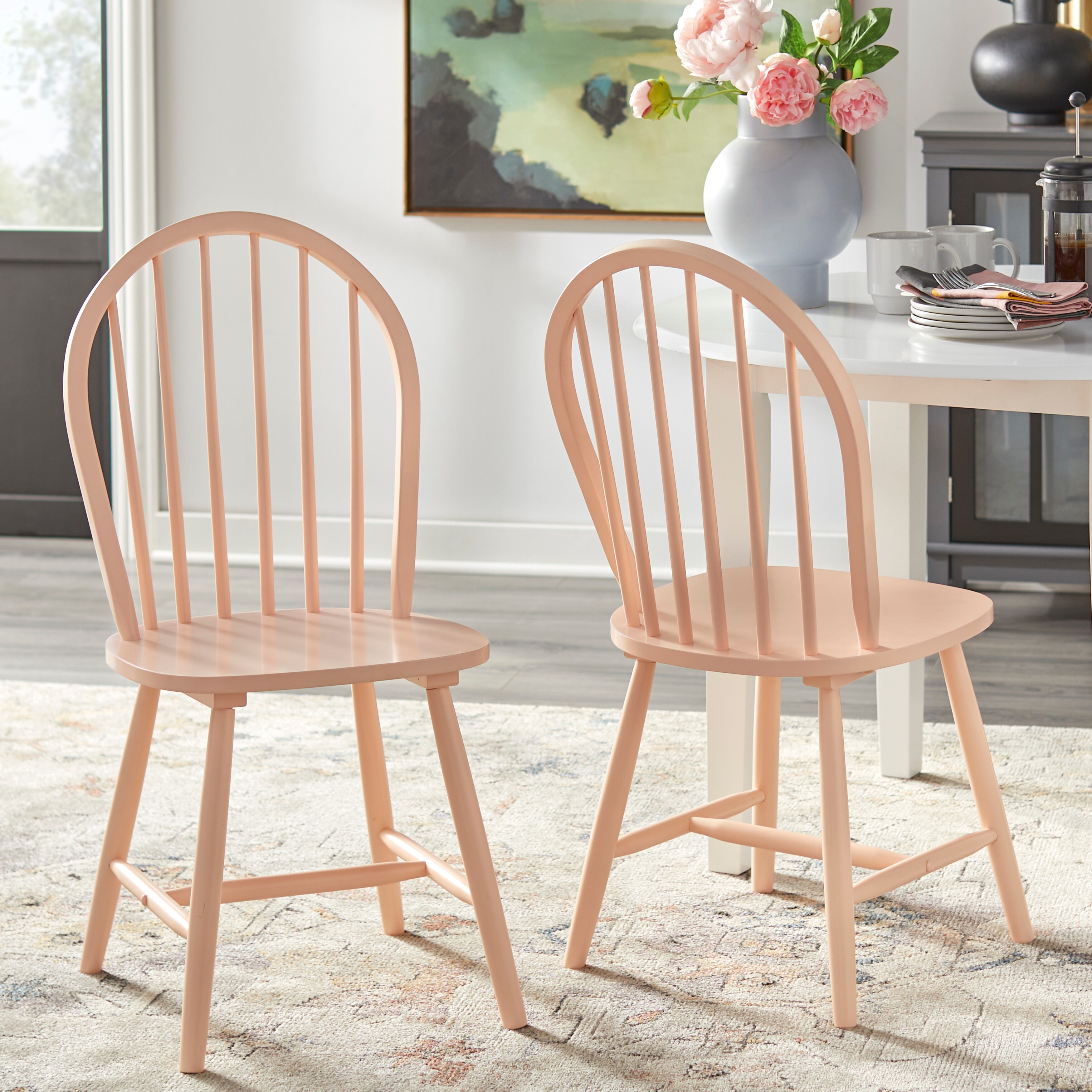 Pink spindle cheap chair