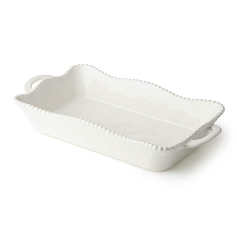 Certified International Perlette Cream Medium Rectagular Baker 16.25" x 8.5"