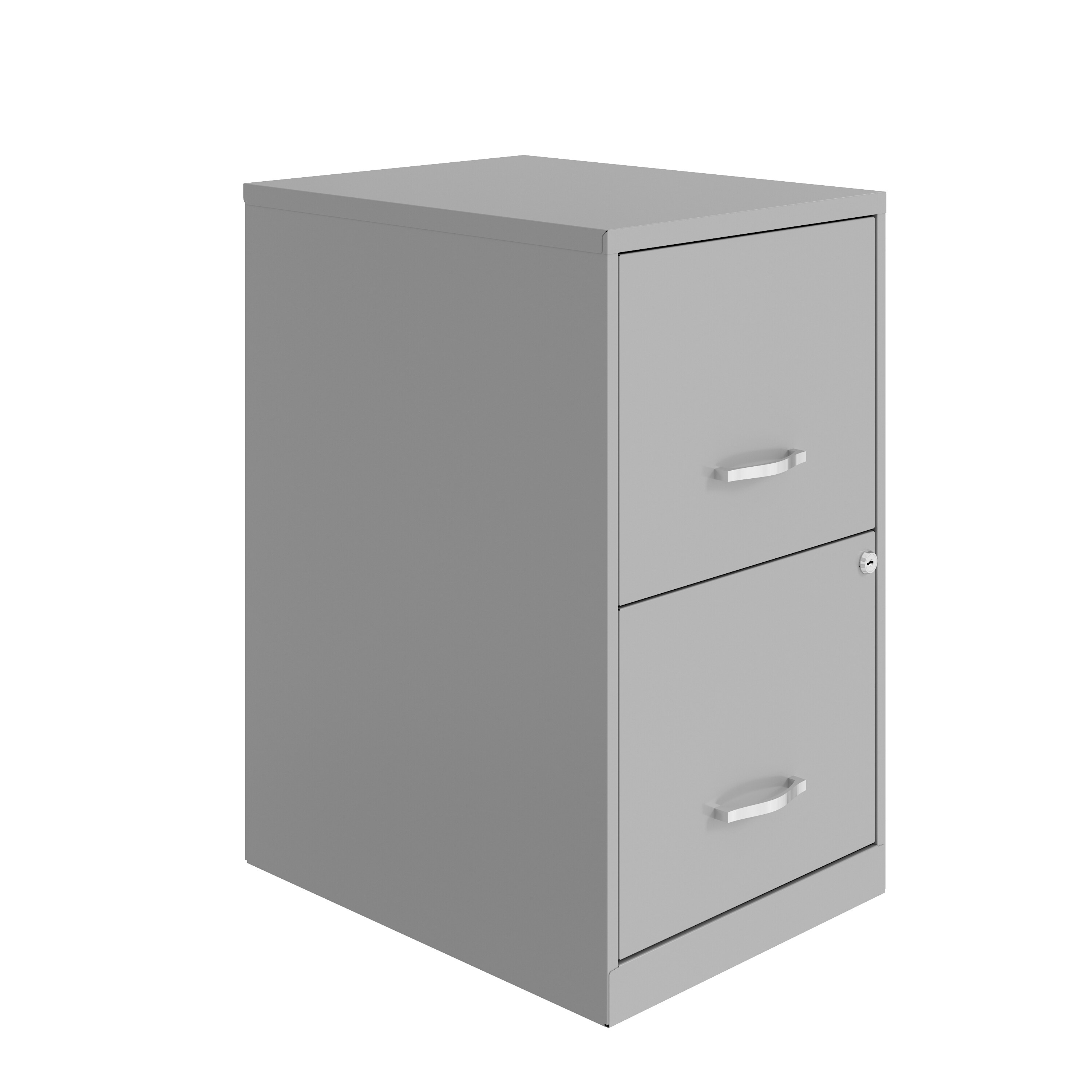 Space Solutions 18in. 2 Drawer Metal File Cabinet Arctic Silver