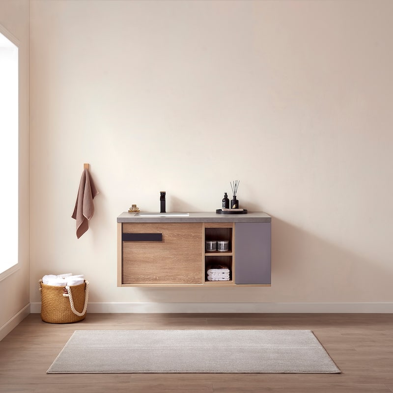 Carcastillo 47" Single Vanity in Oak with Sintered Stone Top
