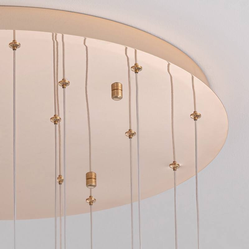 20-Light Gold Crystal Chandeliers Modern Flush Mount Ceiling Chandelier High LED Dimmable Ceiling Chandelier for Entryway