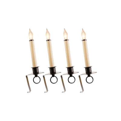 LED Lighted Window Candles with Bronze Wall Bracket - 12" - Set of 4