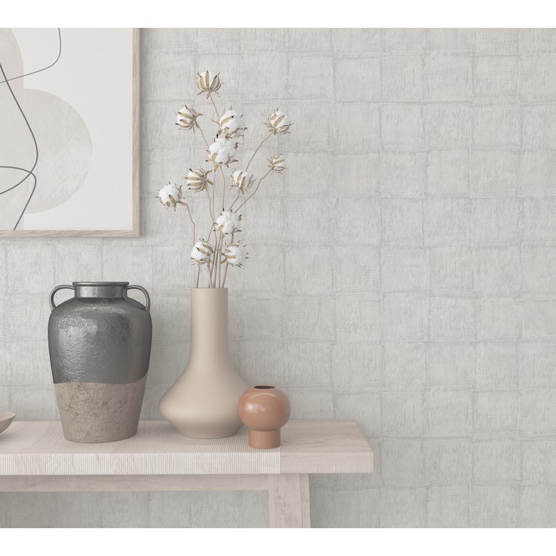 Galerie Wallcoverings Eden Collection Textured Tile Vinyl on Non-Woven Matte Wallpaper Roll