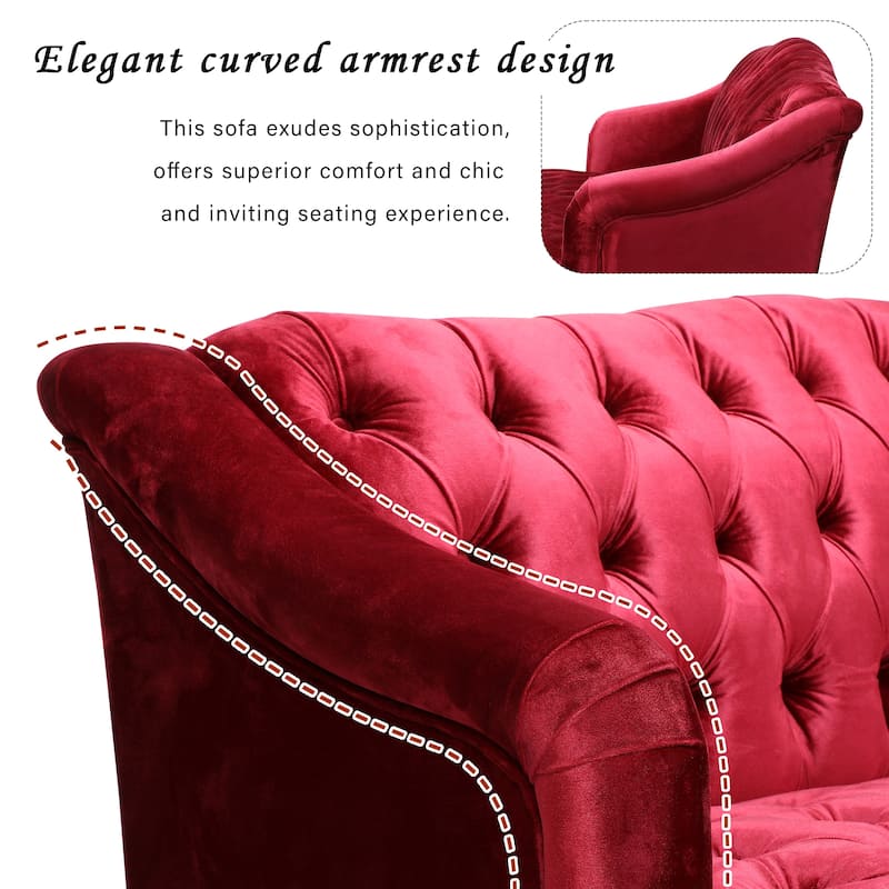 Adelia Modern Glam Tufted Velvet Sofa by Christopher Knight Home
