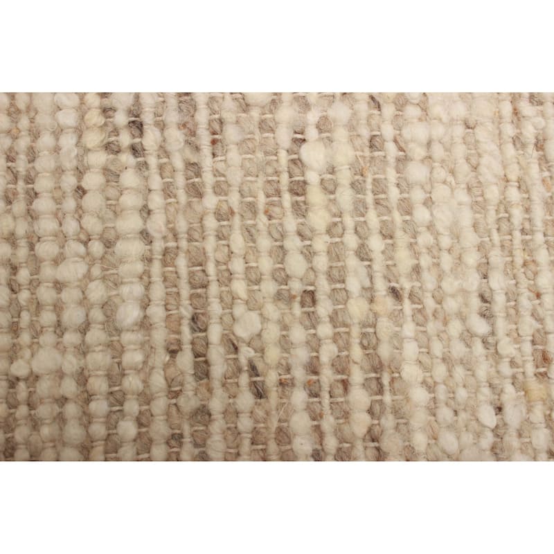 ECARPETGALLERY Braid weave Sienna Cream Wool Rug - 5'0 x 7'10