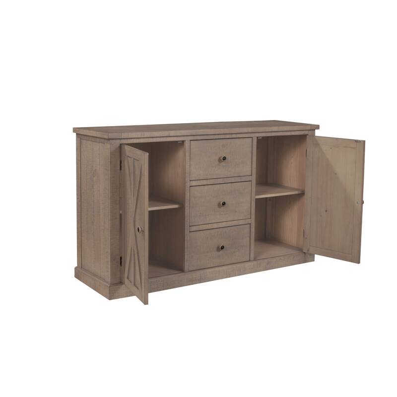 Alpine Furniture Arlo Wood Sideboard, Natural Brown