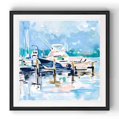 Watercolor Marina II -Black Framed Print