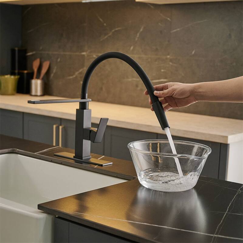 Single Handle Kitchen Sink Faucets With Pull Down Sprayer One Hole Basin Vanity Faucet Stainless Steel Lead Free Modern Tap