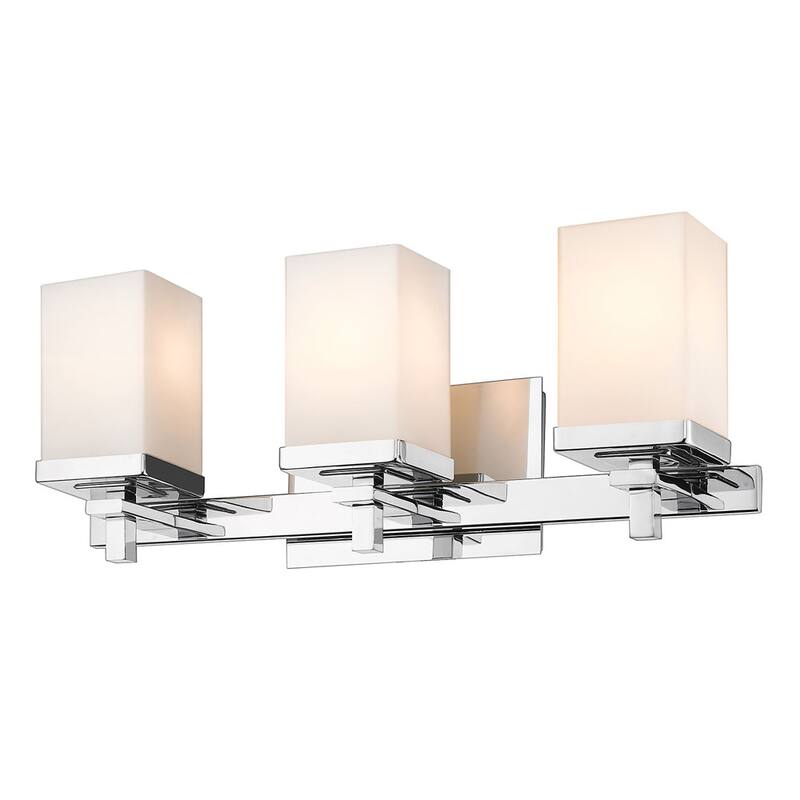 Laurel Designs Maddox Chrome-finished Steel/ Glass 3-light Bath Vanity Fixture