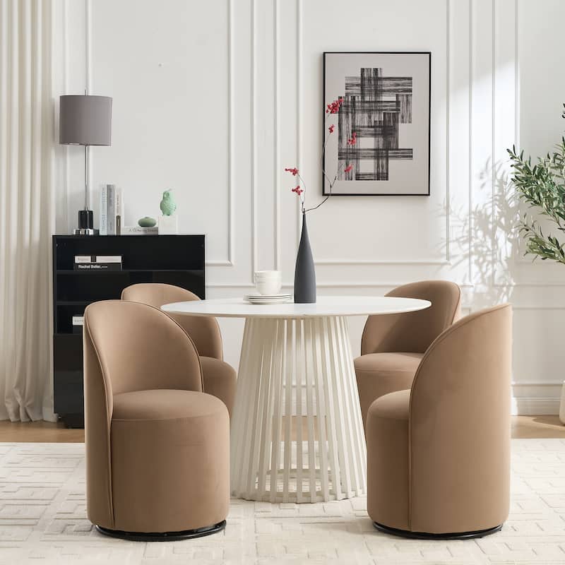 Upholstered Swivel Barrel Chair Dining Chair Side Chair