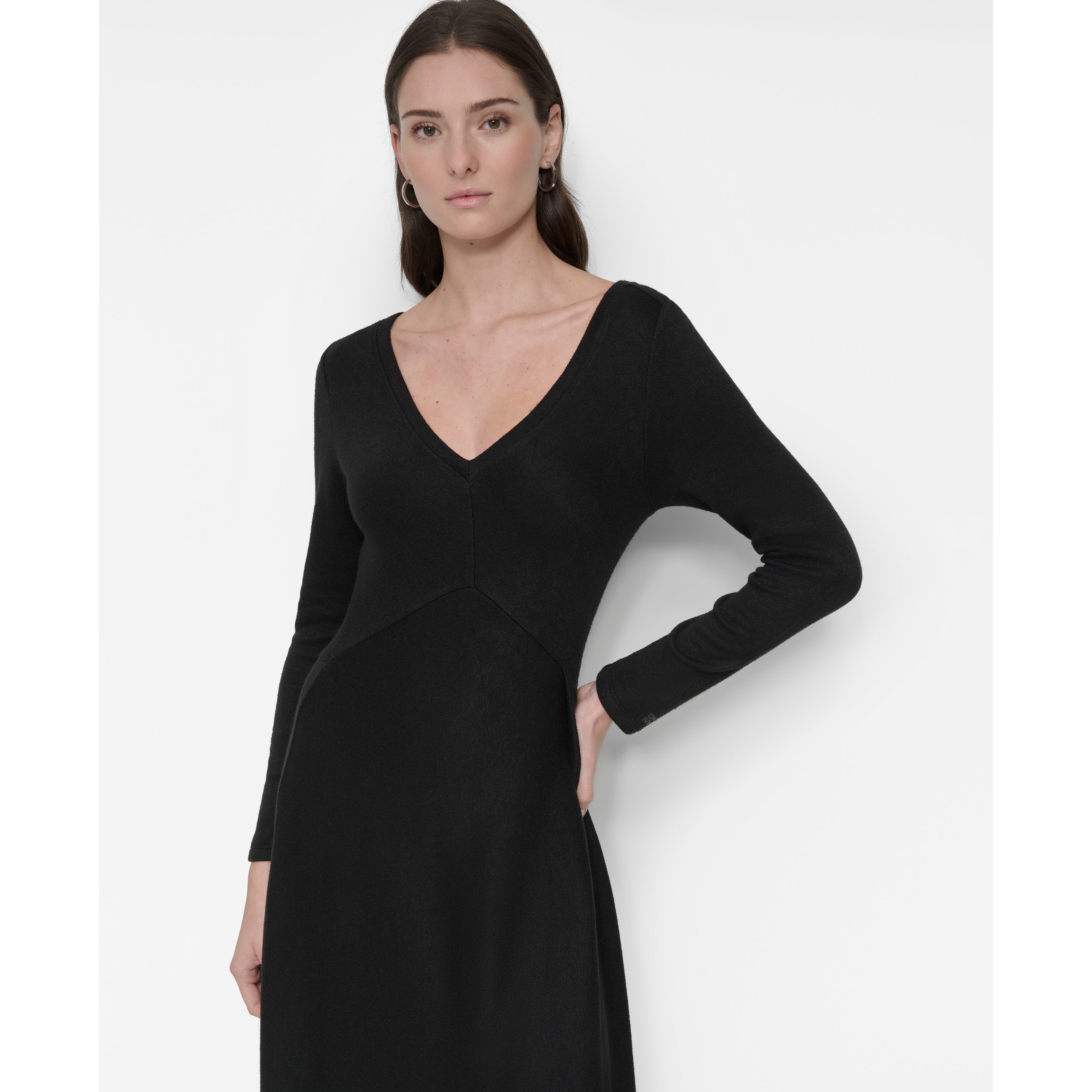 DKNY Asymmetrical Rib Knit Midi Dress - Overstock - 43128698