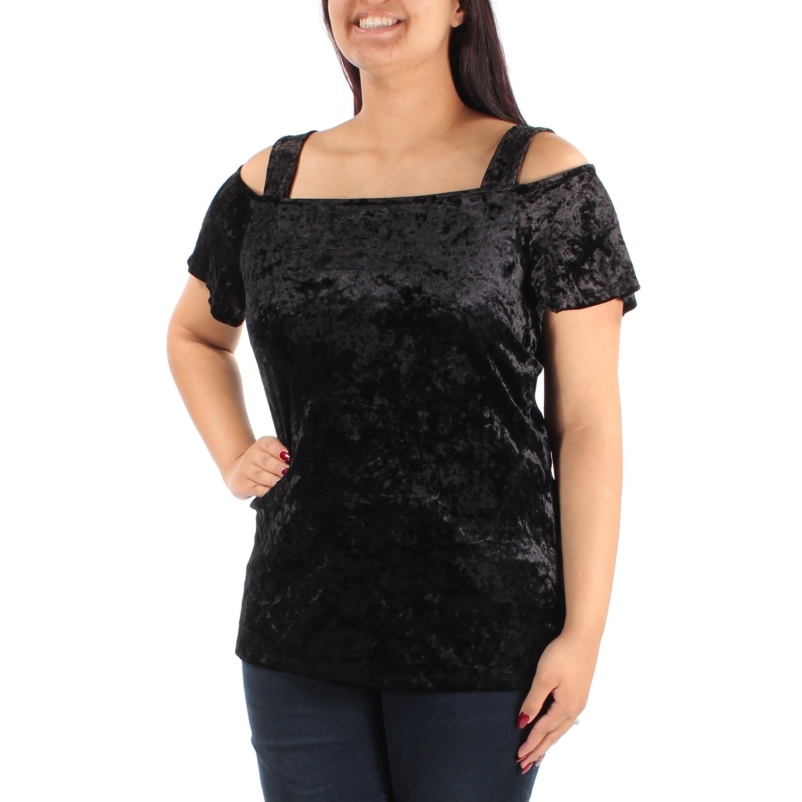 black velvet evening top