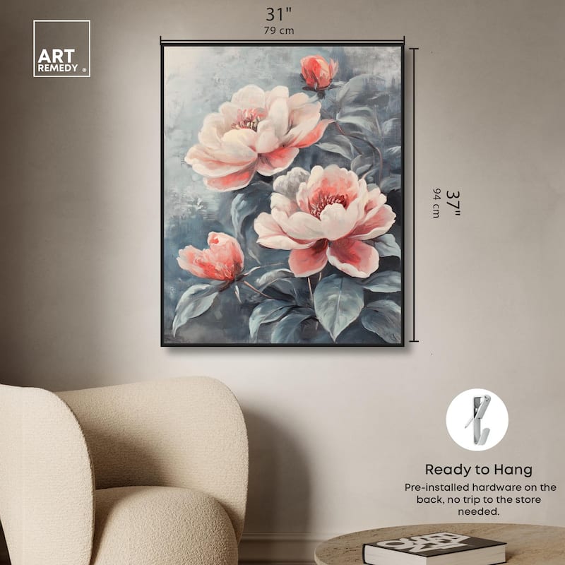 Blush Peony Canvas by Art Remedy