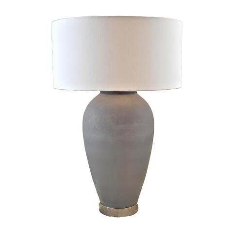 Sagebrook Home Glass, 28" Ginger Table Lamp, Ivory/Beige, Cylinder, 28"H, Solid Color - 18.0" x 18.0" x 28.0"