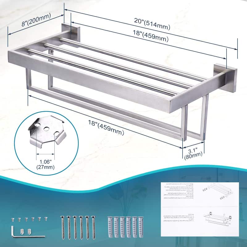 WOWOW 2-Tier Stainless Steel Bath Towel Rack