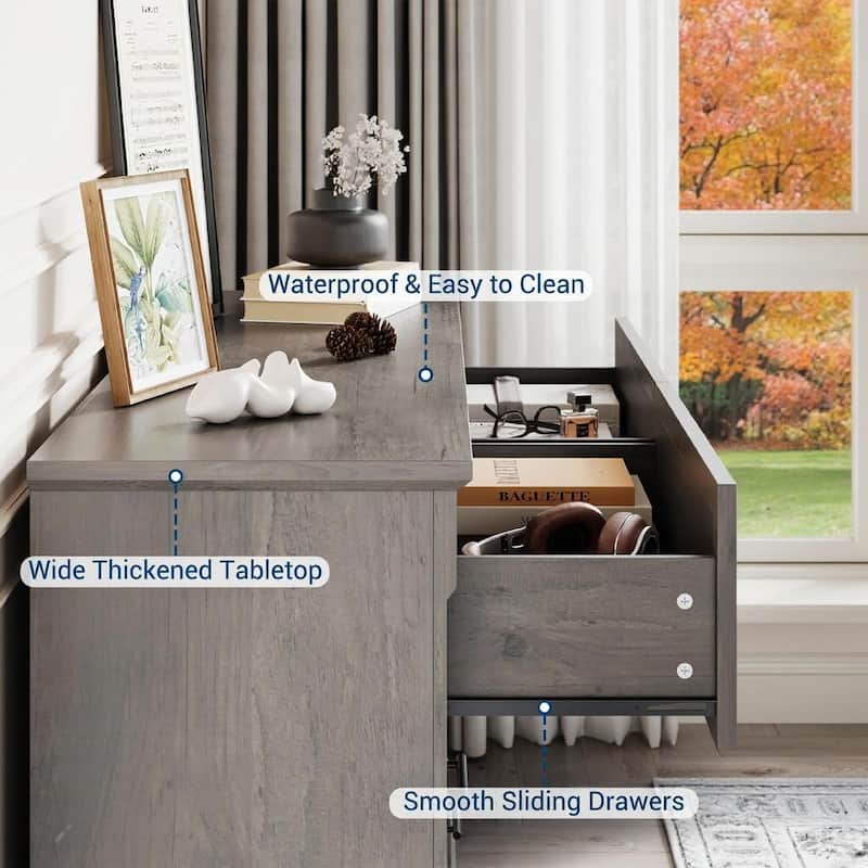 47" Farmhouse 6 Drawers Dresser