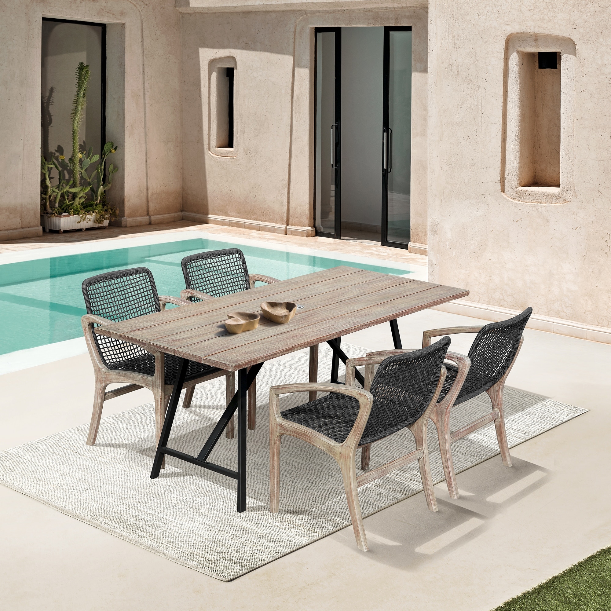 Eucalyptus wood best sale outdoor dining table
