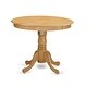 preview thumbnail 3 of 12, East West Furniture 5 Pc Dining Set - Kitchen Table and 4 Chairs - Oak Finish (Seat's Type Options)