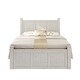 preview thumbnail 4 of 8, Farmhouse Style Queen Size Wood Panel Bed Frame Four Square Poster Bed with Three Storage Drawers, Ancient White