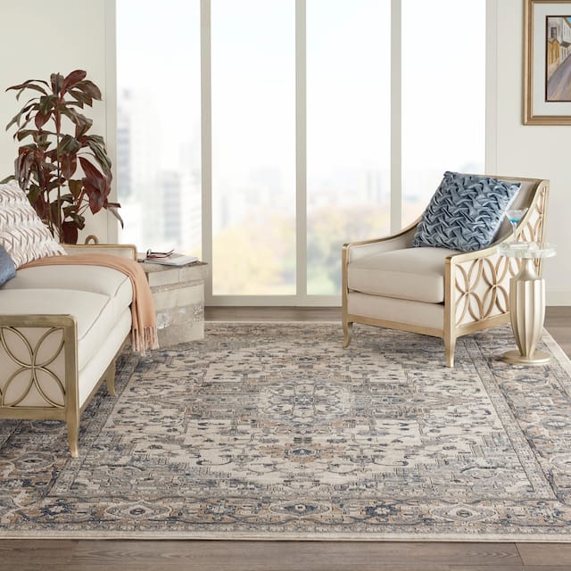 Nourison Concerto Traditional Persian Medallion Area Rug - 6'7" x 9'6" - Ivory/Grey