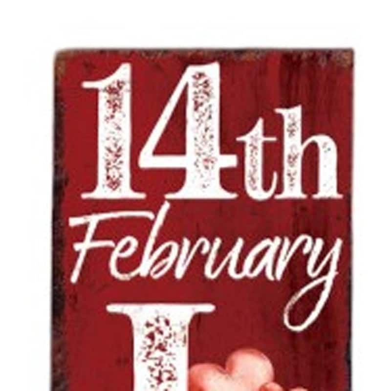 HomeRoots 48" Pink Red And White Solid Wood Love Valentine's Day Heart Porch Sign